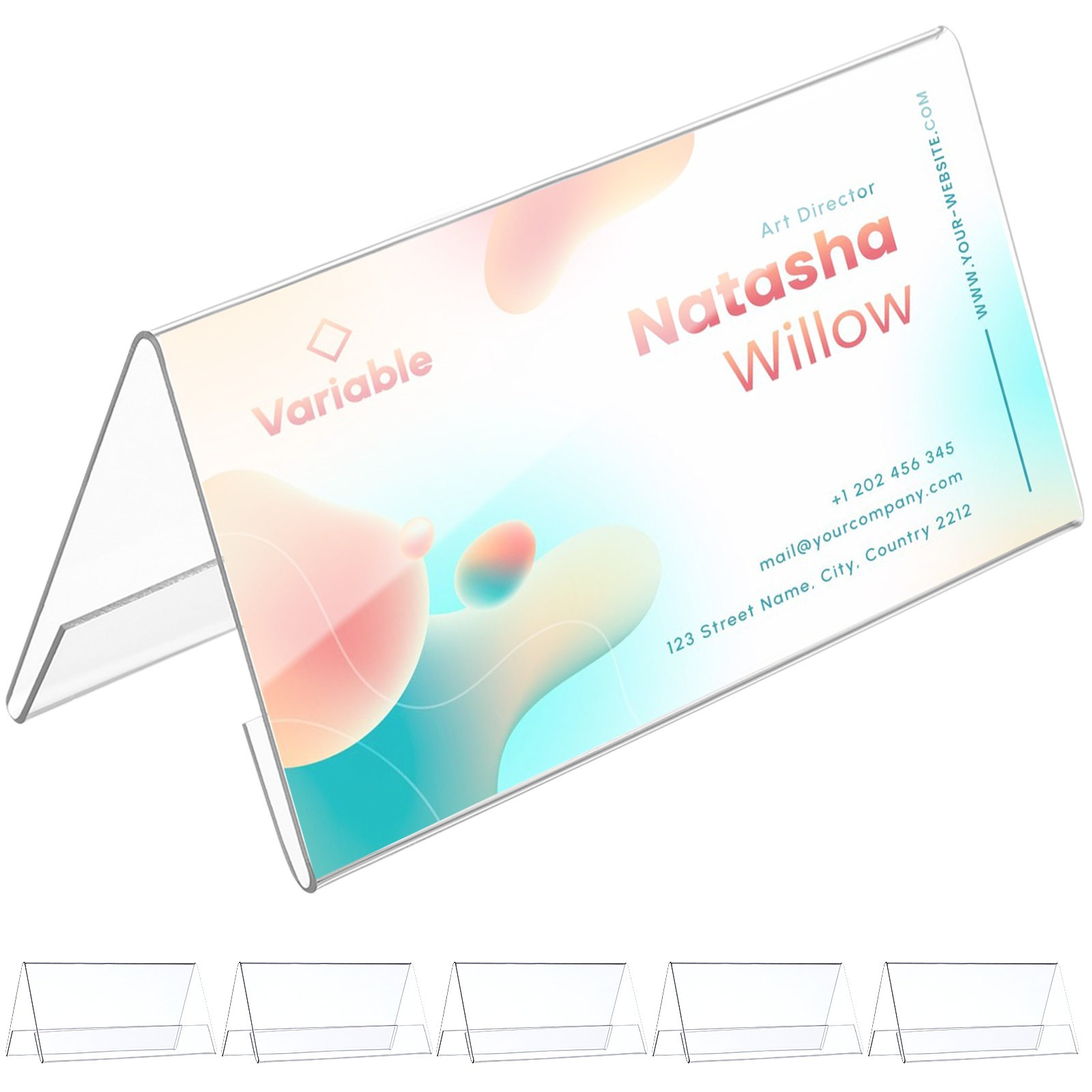 Desk Name Plate - 6Pcs Conference Name Plates Transparent Acrylic
