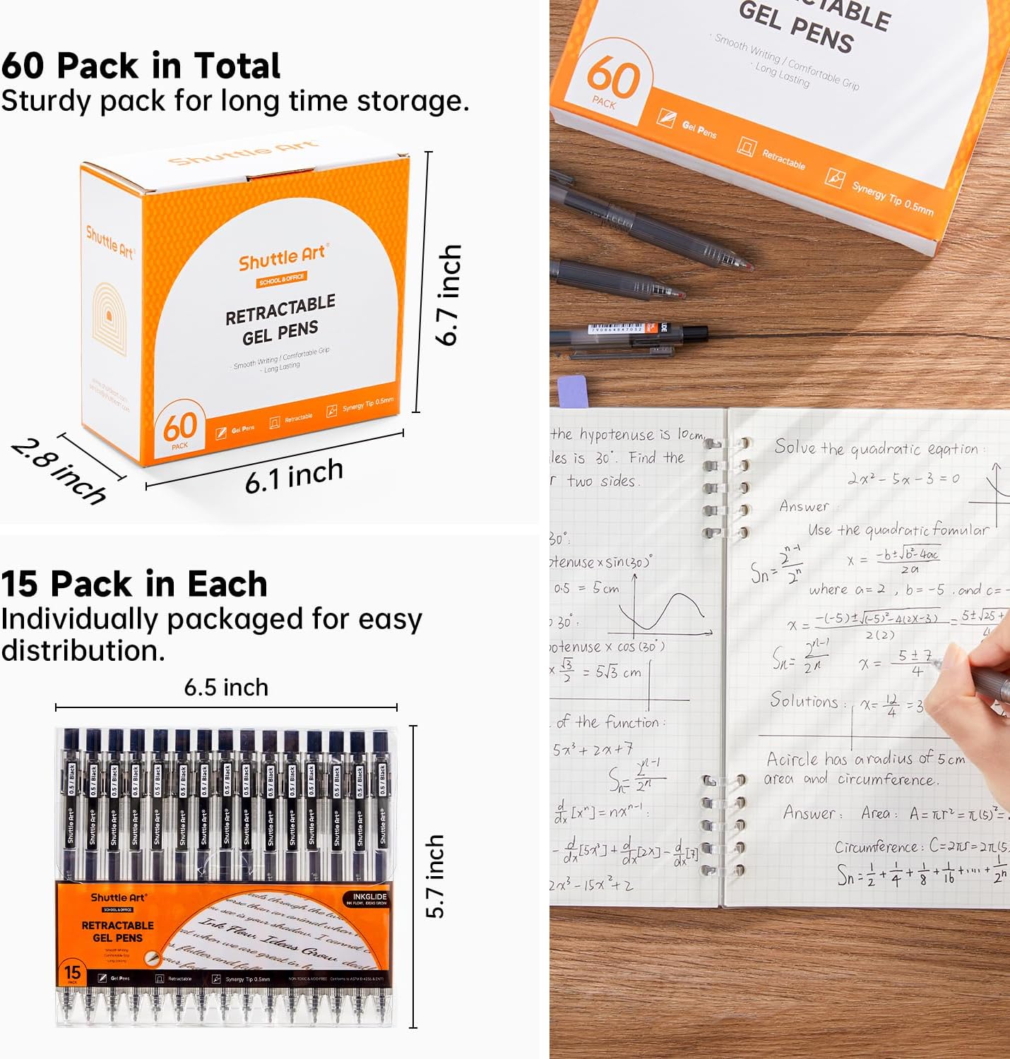 Shuttle Art Black Gel Pens, In - Gel Ink Pen Set recension och pris