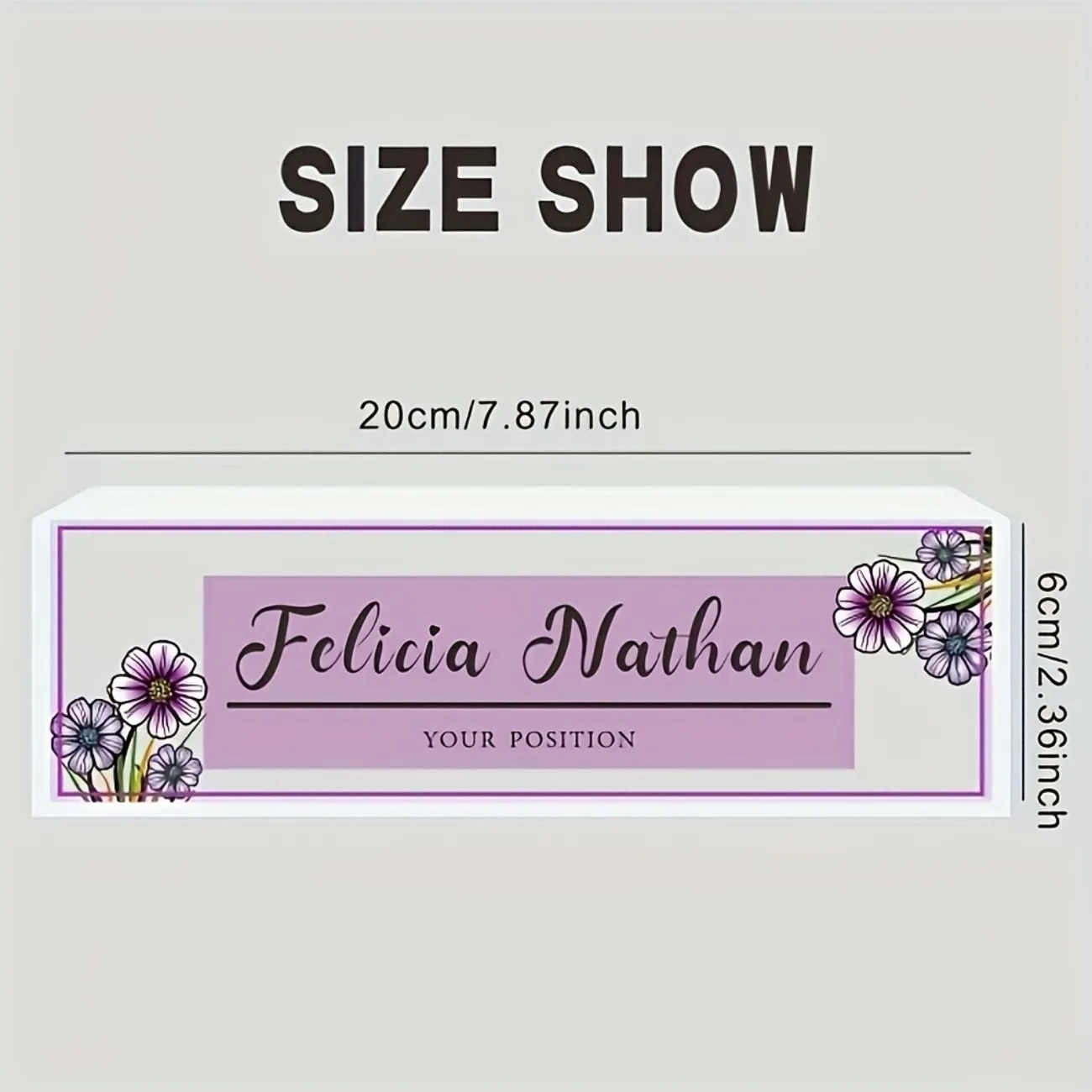 Elegant Pink‑Purple Floral Acr - Desk Name Plate recension och pris
