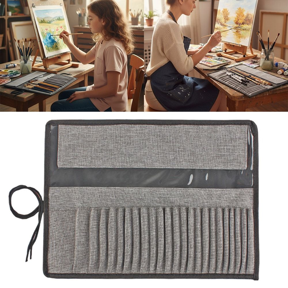 Multi-functional Canvas Painti - Pen Pouch Roll recension och pris