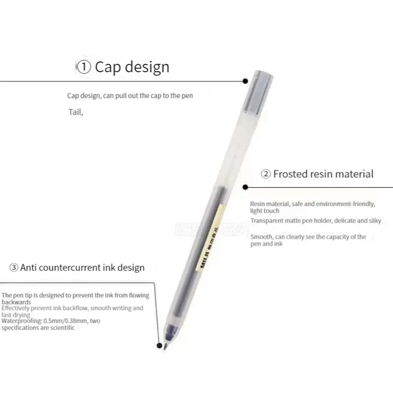 6/8Pcs/Set MUJIs Gel Pen Black - Gel Ink Pen Set recension och pris