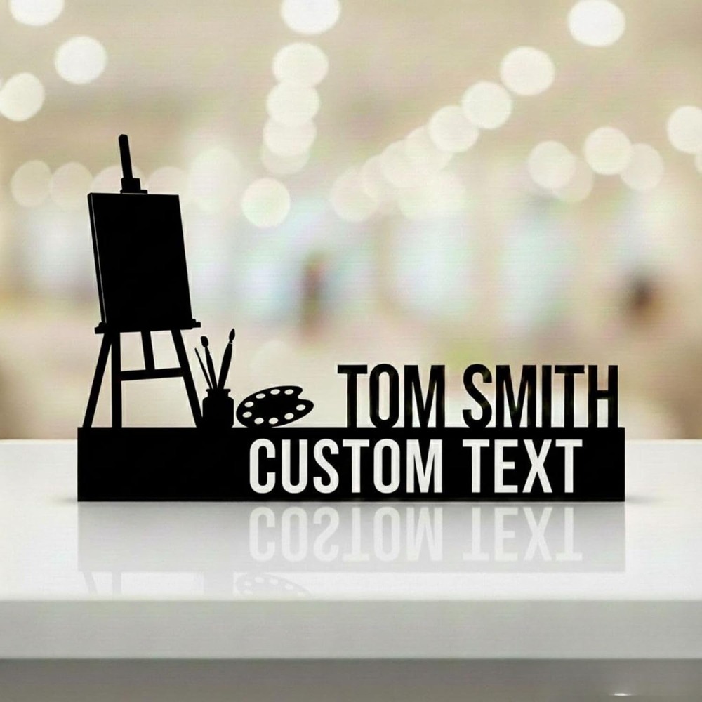1Pcs Custom Engraved Metal Nam - Desk Name Plate recension och pris