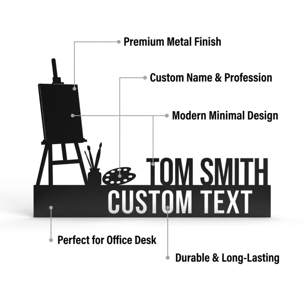 1Pcs Custom Engraved Metal Nam - Desk Name Plate recension och pris