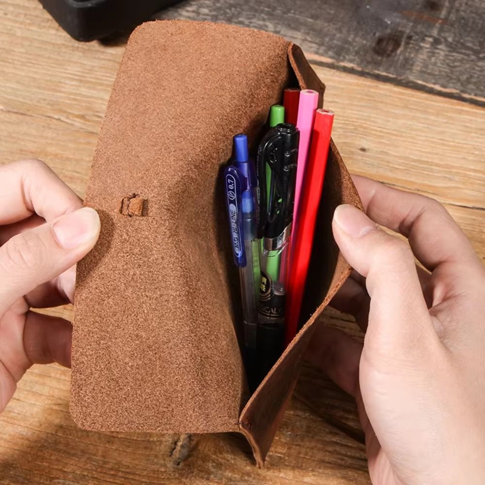 Retro Leather Leather Pencil C - Pen Pouch Roll recension och pris