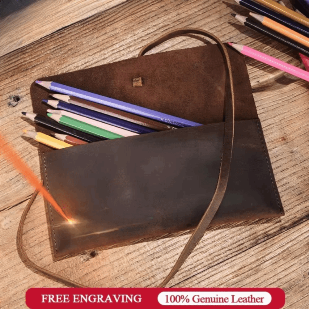 Retro Leather Leather Pencil C - Pen Pouch Roll recension och pris